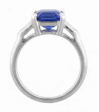 3 Stone Sapphire Ring Emerald Cut Tapered Baguette Natural Earth Mined Diamonds 3 Carats