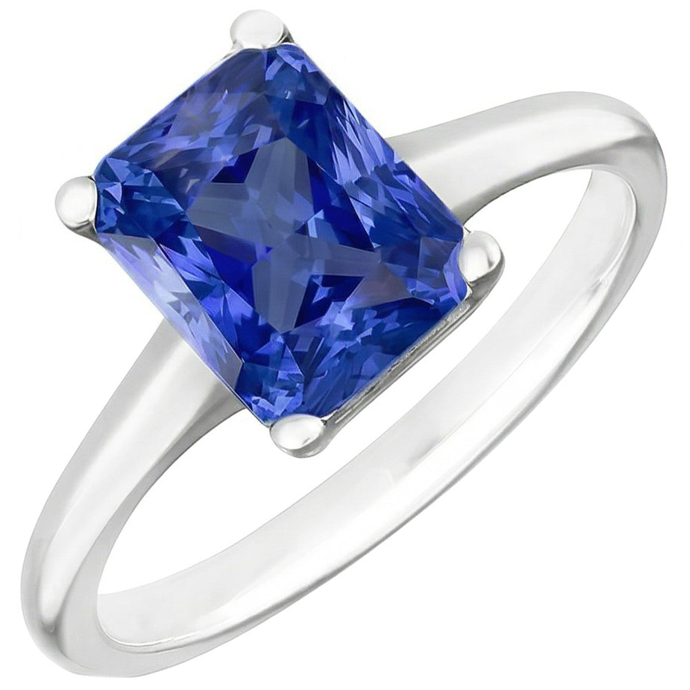 3ct Sapphire Radiant Cut Engagement Ring