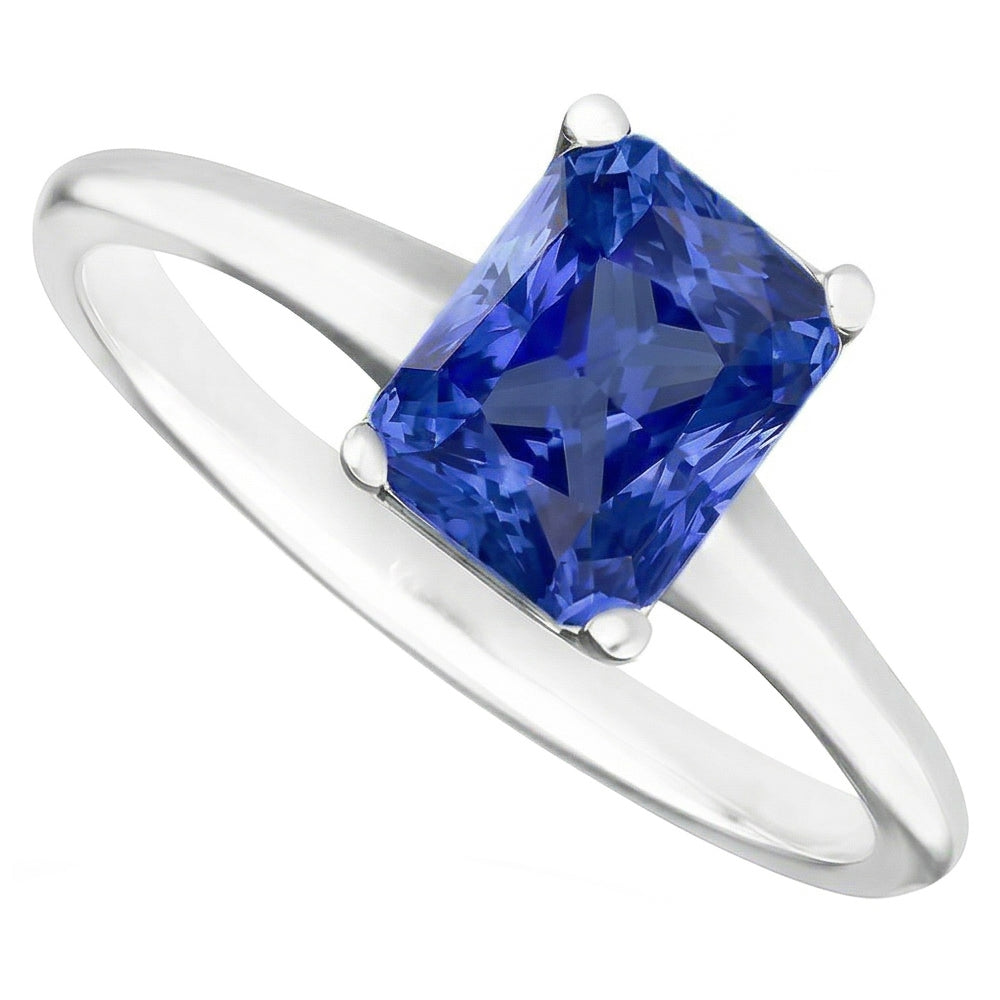 3ct Sapphire Radiant Cut Engagement Ring