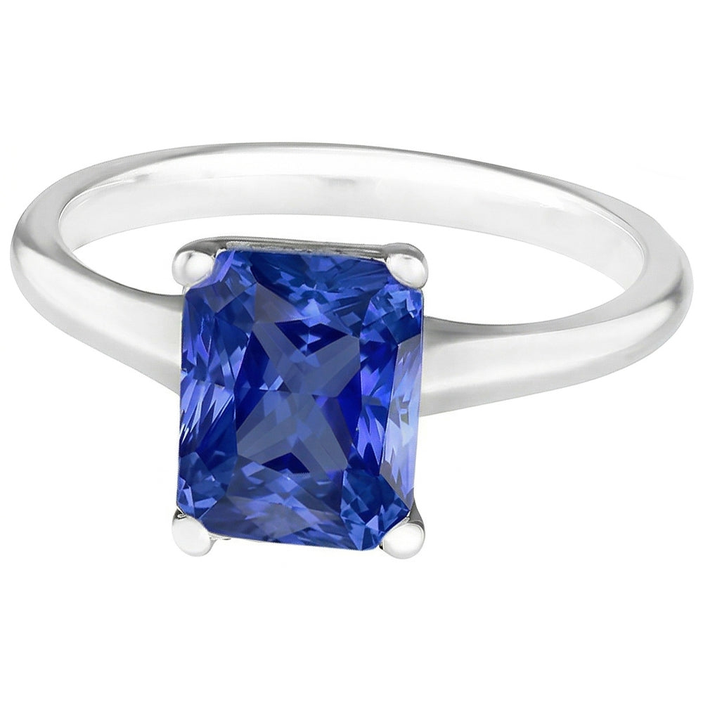 3ct Sapphire Radiant Cut Engagement Ring