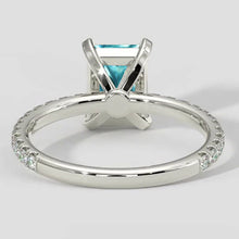 3ct Cushion Paraiba Ring with Diamond Shank