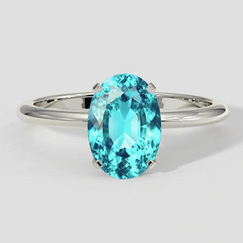 3ct Oval Paraiba Tourmaline Four-Prong Solitaire