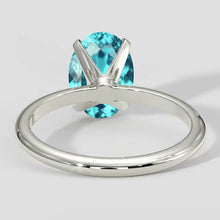 3ct Oval Paraiba Tourmaline Four-Prong Solitaire