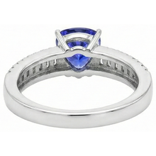 4.01 Ct Trillion Tanzanite Natural Earth Mined DIAMOND ( NOT LAB GROWN )s Engagement Ring White Gold 14K