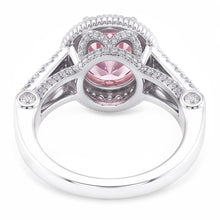 4.11 Ct Solitaire With Accents Round Halo Pink Sapphire Ring Gemstone