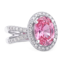 4.25 Carats Pink Sapphire And Natural Earth Mined Diamonds Wedding Ring 14K White Gold