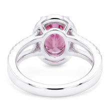 4.25 Carats Pink Sapphire And Natural Earth Mined Diamonds Wedding Ring 14K White Gold
