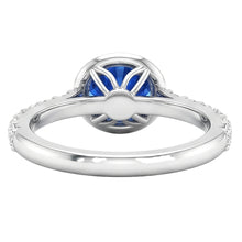 4.25 Carats Prong Set Sapphire And Natural Earth Mined DIAMOND ( NOT LAB GROWN )s Ring White Gold 14K