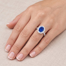 4.25 Carats Prong Set Sapphire And Natural Earth Mined DIAMOND ( NOT LAB GROWN )s Ring White Gold 14K