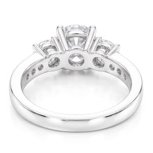 4.25 Carats Round Natural Earth Mined Diamonds 3 Stone Wedding Ring White 14K