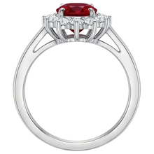 natural round ruby 4.25ct ring profile view