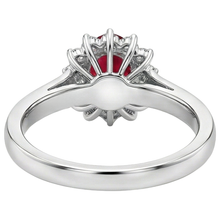 natural round ruby 4.25ct ring with diamond accents