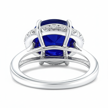 4.25 Carats Solitaire With Accent Sapphire Natural Earth Mined Diamonds Ring White Gold