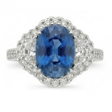 natural round sapphire 4.25ct ring side angle