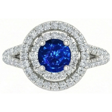 4.25 Carats Sri Lankan Sapphire And Natural Earth Mined DIAMOND ( NOT LAB GROWN ) Engagement Ring 14K Gold