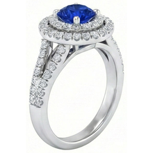 4.25 Carats Sri Lankan Sapphire And Natural Earth Mined DIAMOND ( NOT LAB GROWN ) Engagement Ring 14K Gold