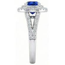 4.25 Carats Sri Lankan Sapphire And Natural Earth Mined DIAMOND ( NOT LAB GROWN ) Engagement Ring 14K Gold
