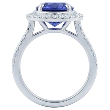 4.25 Carats Tanzanite And Natural Earth Mined Diamonds Ring White Gold 14K