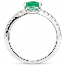 4.25 Ct Oval Cut Green Emerald With Natural Earth Mined Diamond Ring Gold