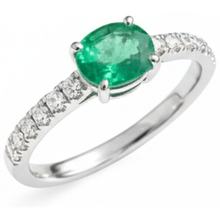 4.25 Ct Oval Cut Green Emerald With Natural Earth Mined Diamond Ring Gold