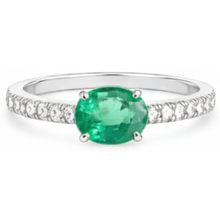 4.25 Ct Oval Cut Green Emerald With Natural Earth Mined Diamond Ring Gold