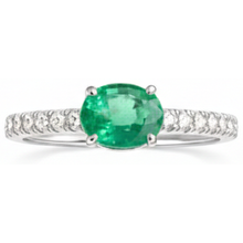 4.25 Ct Oval Cut Green Emerald With Natural Earth Mined Diamond Ring Gold