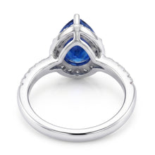 4.30 Carats Sri Lankan Sapphire And Natural Earth Mined DIAMOND ( NOT LAB GROWN )s Ring White Gold 14K