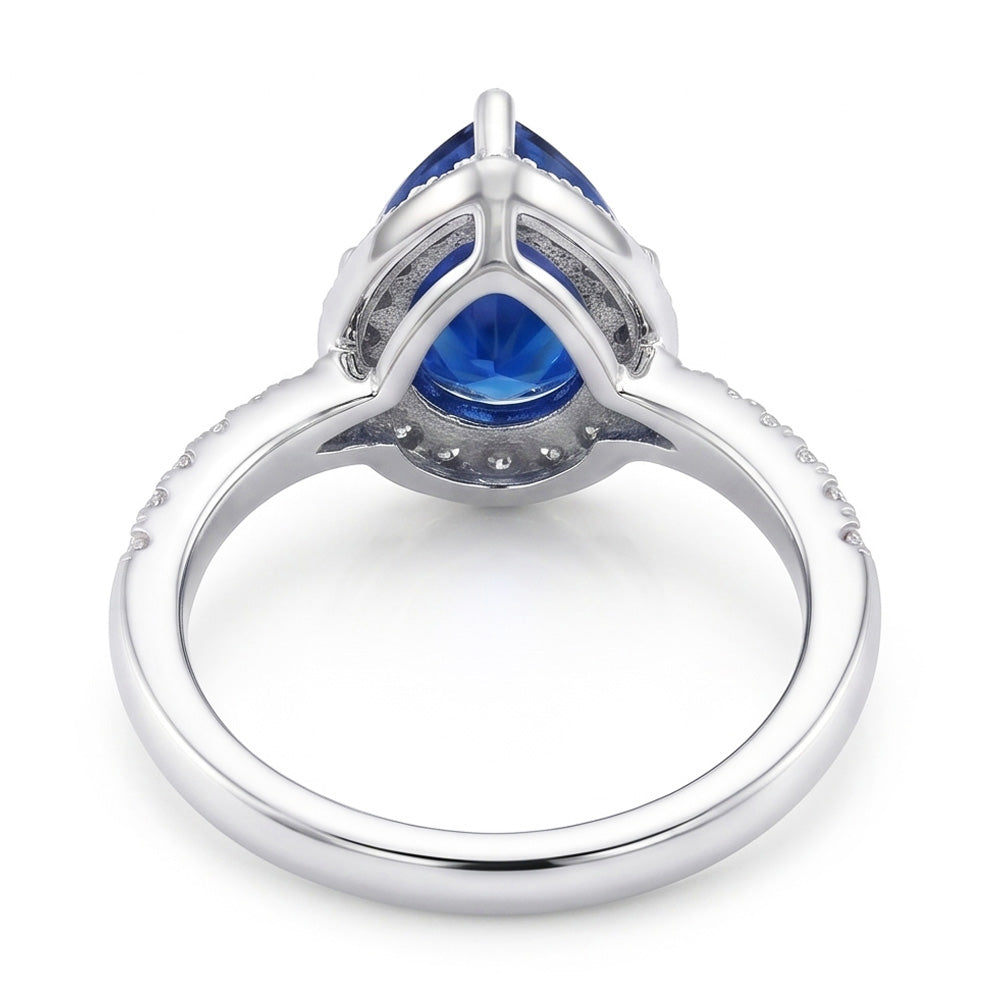 4.30 Carats Sri Lankan Sapphire And Natural Earth Mined DIAMOND ( NOT LAB GROWN )s Ring White Gold 14K