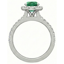 4.30 Ct Oval Green Emerald And Natural Earth Mined Diamond Engagement Ring