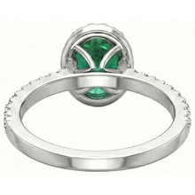 4.30 Ct Oval Green Emerald And Natural Earth Mined Diamond Engagement Ring