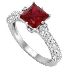 natural round ruby 4.35ct ring top view