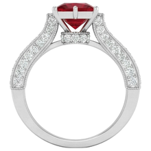 natural round ruby 4.35ct ring with diamond accents