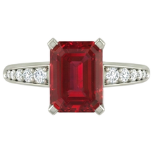 4.35 Carats Red Ruby And Natural Earth Mined DIAMOND ( NOT LAB GROWN )s Engagement Ring White Gold 14K