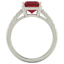 4.35 Carats Red Ruby And Natural Earth Mined DIAMOND ( NOT LAB GROWN )s Engagement Ring White Gold 14K