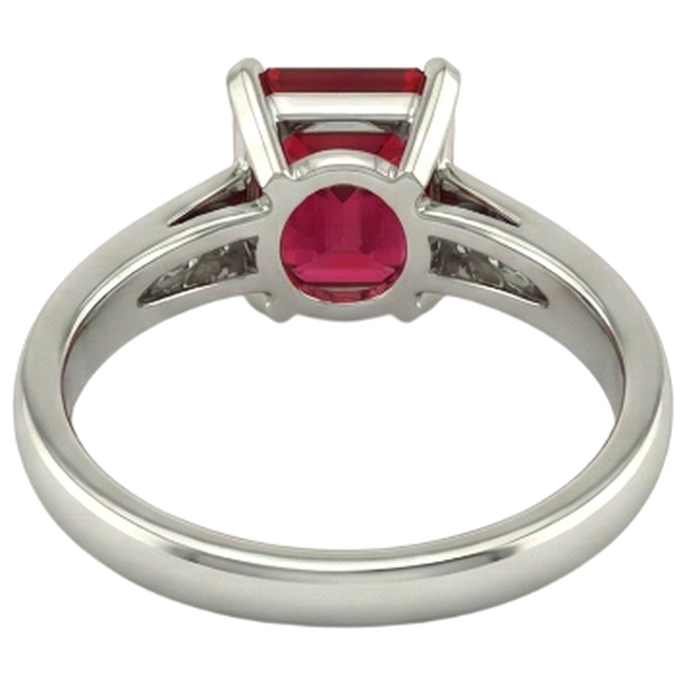 4.35 Carats Red Ruby And Natural Earth Mined DIAMOND ( NOT LAB GROWN )s Engagement Ring White Gold 14K