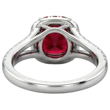 4.35 Ct Halo Ruby And Natural Earth Mined DIAMOND ( NOT LAB GROWN )s Ring Split Shank White Gold 14K
