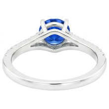 natural round sapphire 4.35ct ring profile view