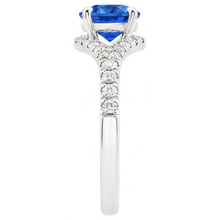 natural round sapphire 4.35ct ring top view