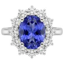 4.35 Ct Tanzanite With Natural Earth Mined Diamonds Ring New White Gold 14K