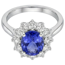 4.35 Ct Tanzanite With Natural Earth Mined Diamonds Ring New White Gold 14K