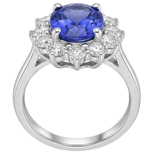 4.35 Ct Tanzanite With Natural Earth Mined Diamonds Ring New White Gold 14K