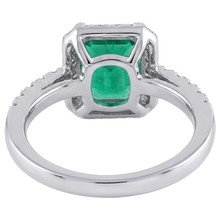 natural round emerald 4.40ct ring with diamond accents