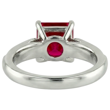 4.40 Carats Princess Red Ruby And Sparkling Natural Earth Mined DIAMOND ( NOT LAB GROWN ) Ring Gold 14K