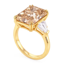 4.40 Ct. Radiant Champagne Real Natural Earth Mined DIAMOND ( NOT LAB GROWN ) Ring Yellow Gold 14KNew