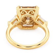 4.40 Ct. Radiant Champagne Real Natural Earth Mined DIAMOND ( NOT LAB GROWN ) Ring Yellow Gold 14KNew