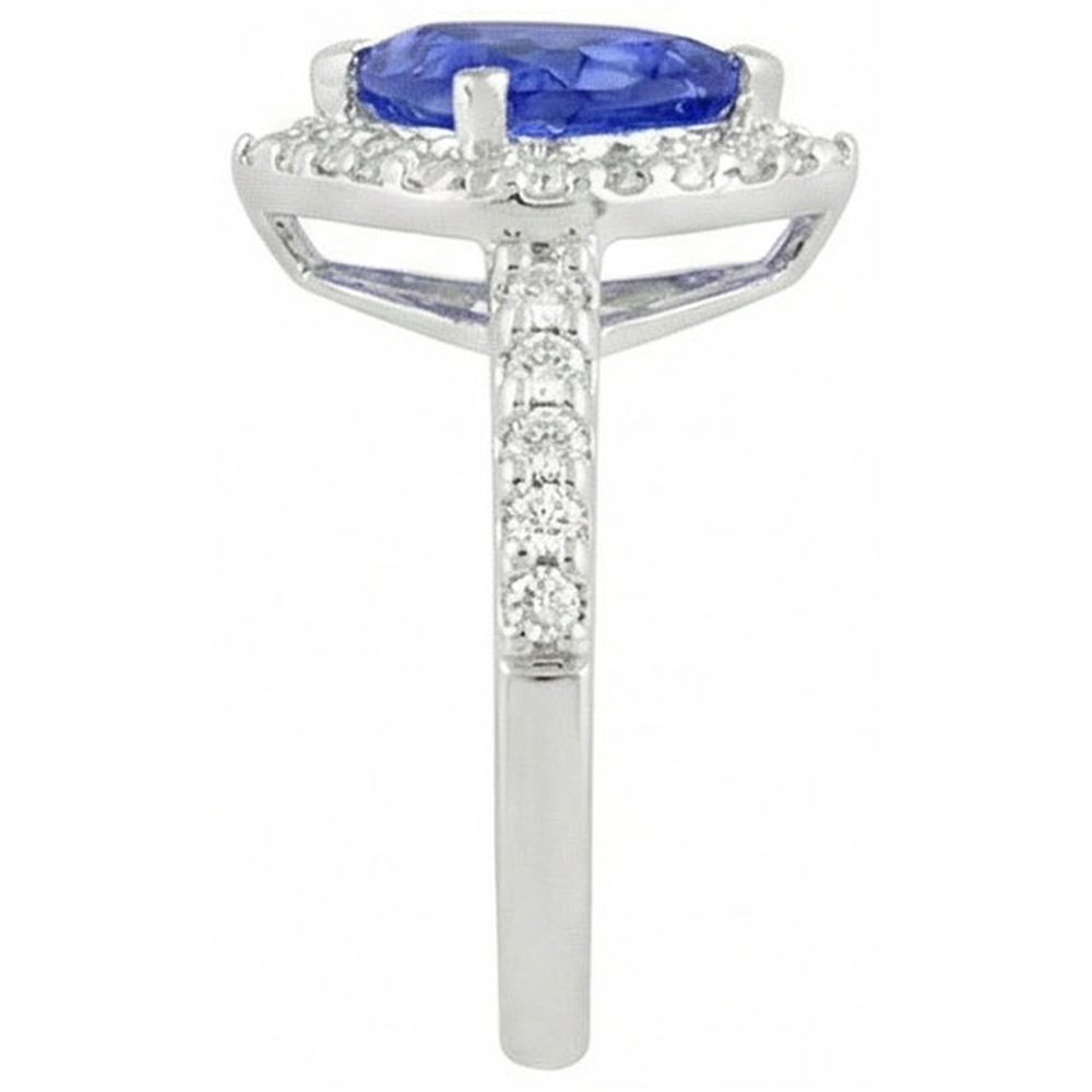 4.45 Ct. Trillion Sri Lankan Sapphire Natural Earth Mined DIAMOND ( NOT LAB GROWN ) Ring Solitaire Accents