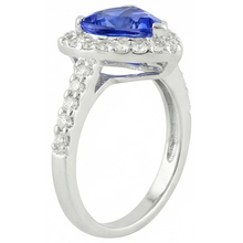 4.45 Ct. Trillion Sri Lankan Sapphire Natural Earth Mined DIAMOND ( NOT LAB GROWN ) Ring Solitaire Accents