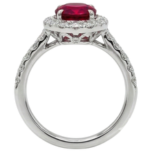 4.5 Ct Oval Cut Ruby And Natural Earth Mined Diamond Ring White Gold Lady Jewellery