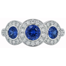 natural round sapphire 4.50ct ring top view