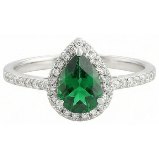 natural round emerald 4.50ct ring side angle
